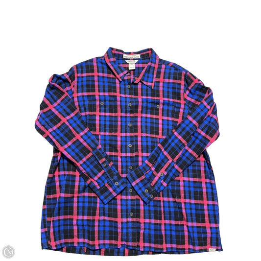 Top Long Sleeve By Duluth Trading In Plaid Pattern, Size: Xxl