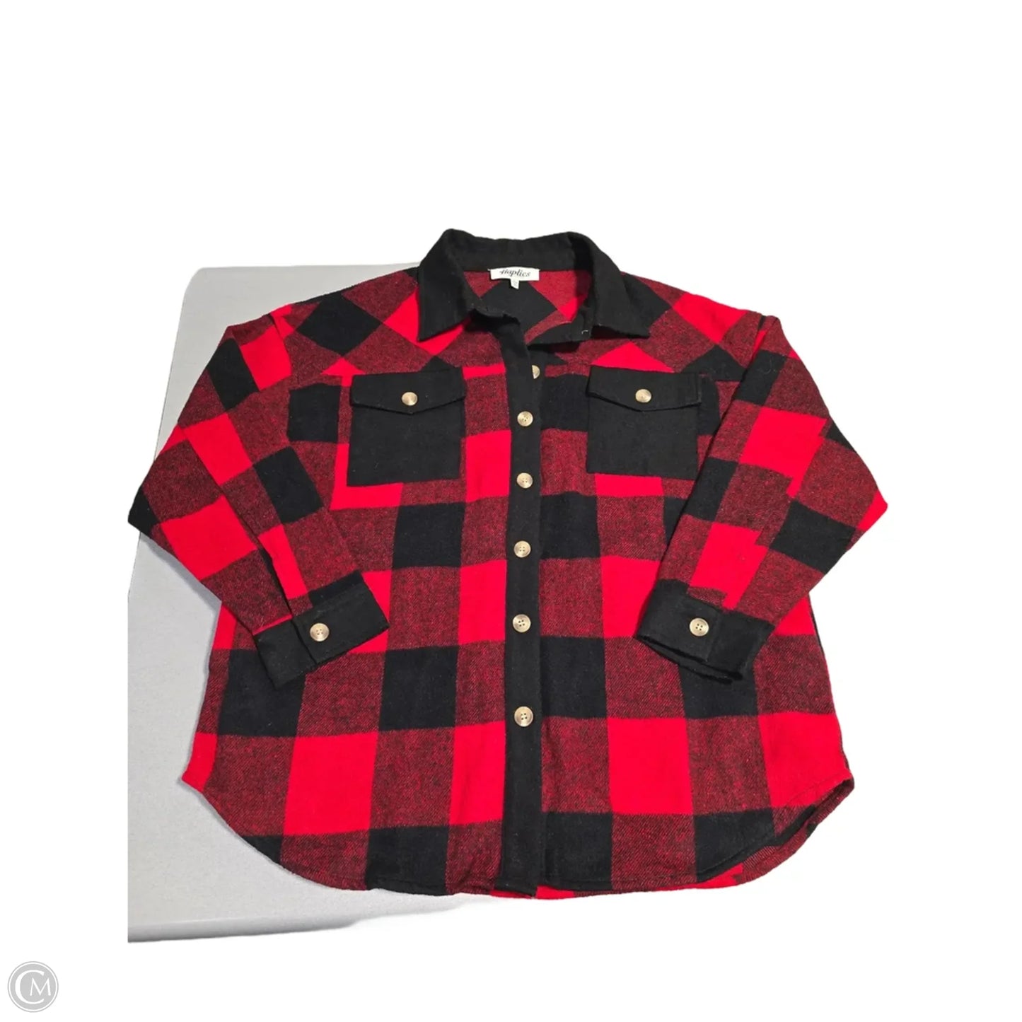 Top Long Sleeve By Cmc In Plaid Pattern, Size: S