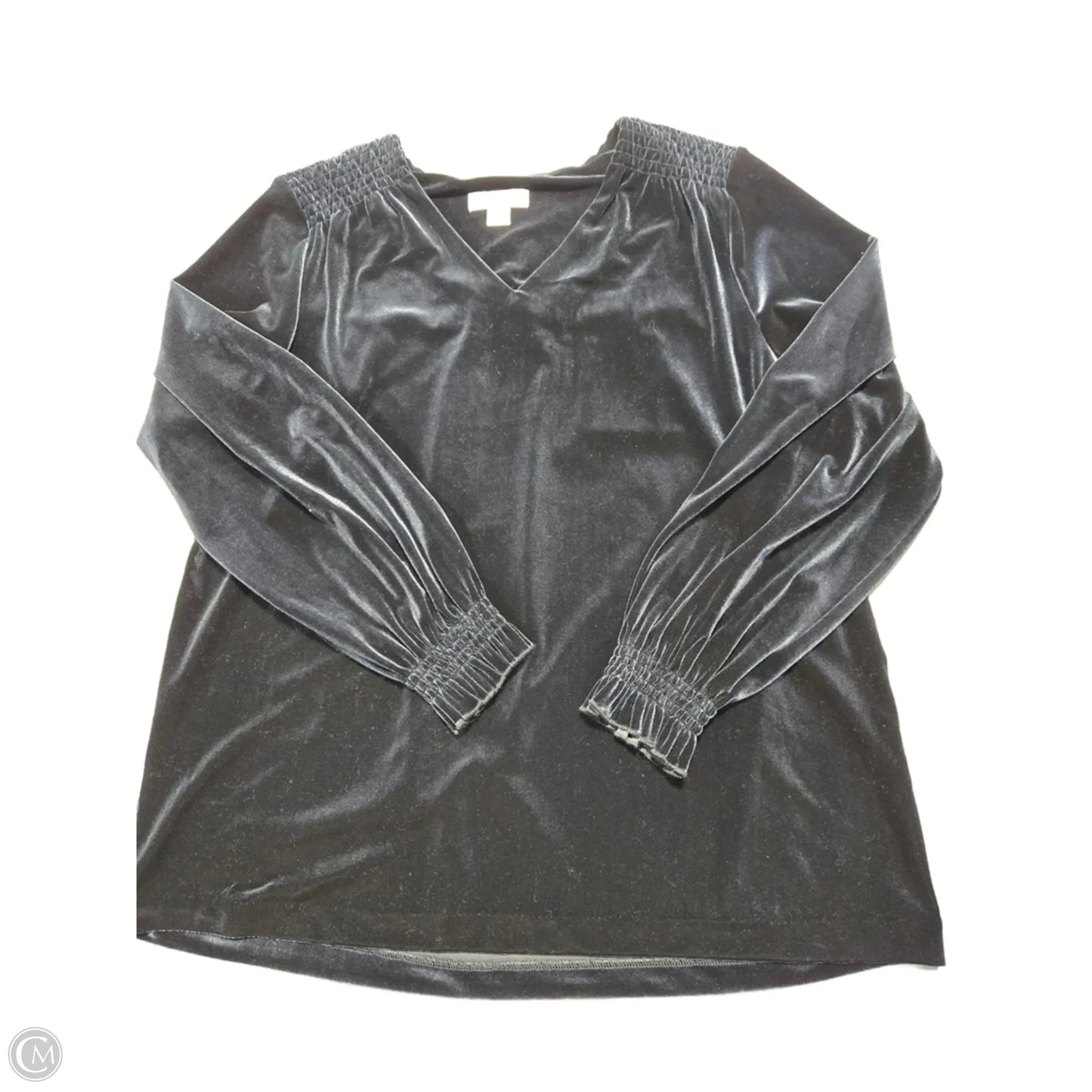 Top Long Sleeve By Cj Banks In Navy, Size: 1x