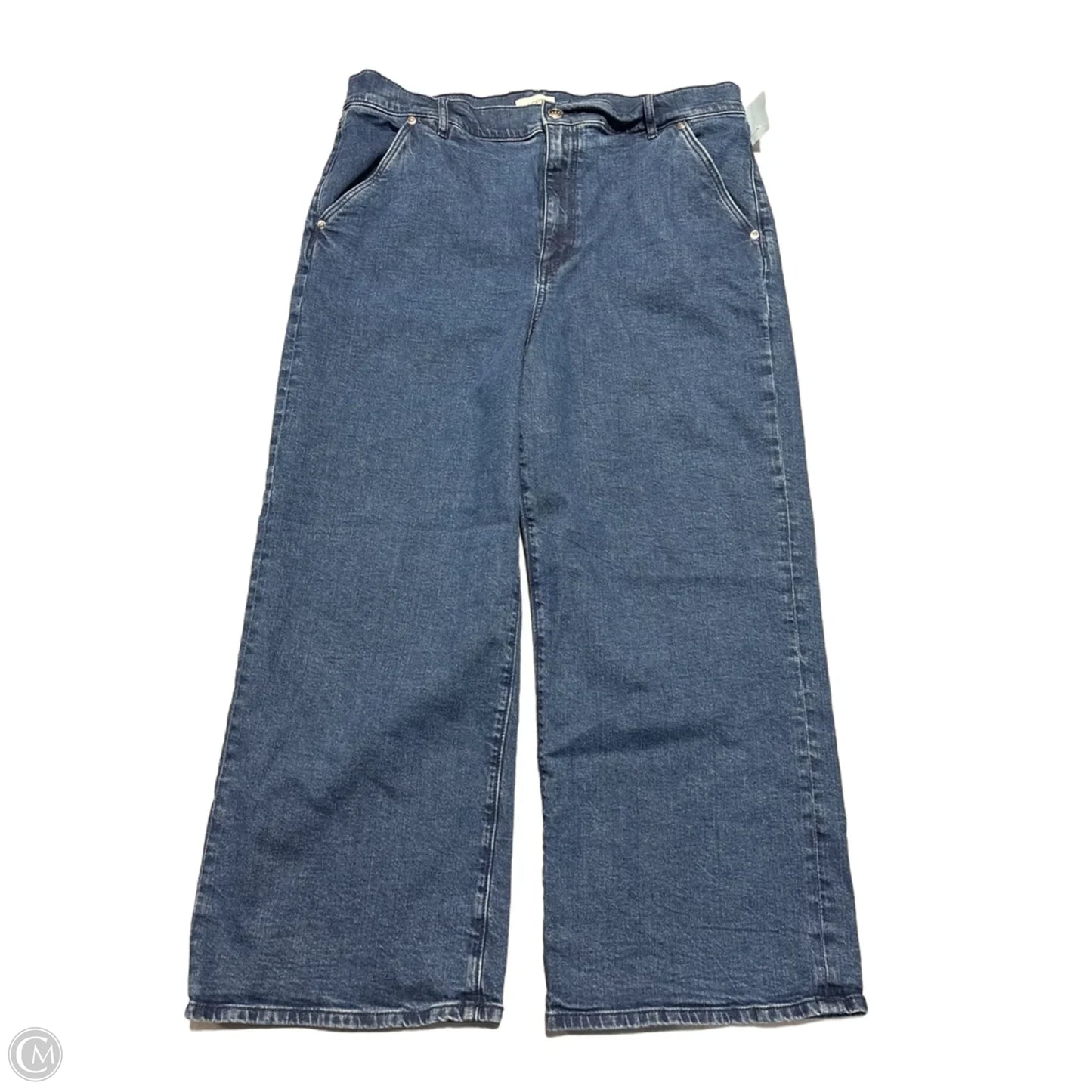 Jeans Wide Leg By Loft In Blue Denim, Size: 16