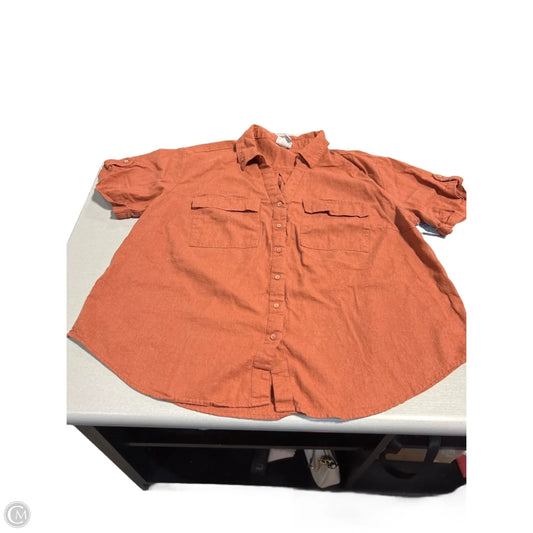 Top Short Sleeve By Ava & Viv In Orange, Size: 1x