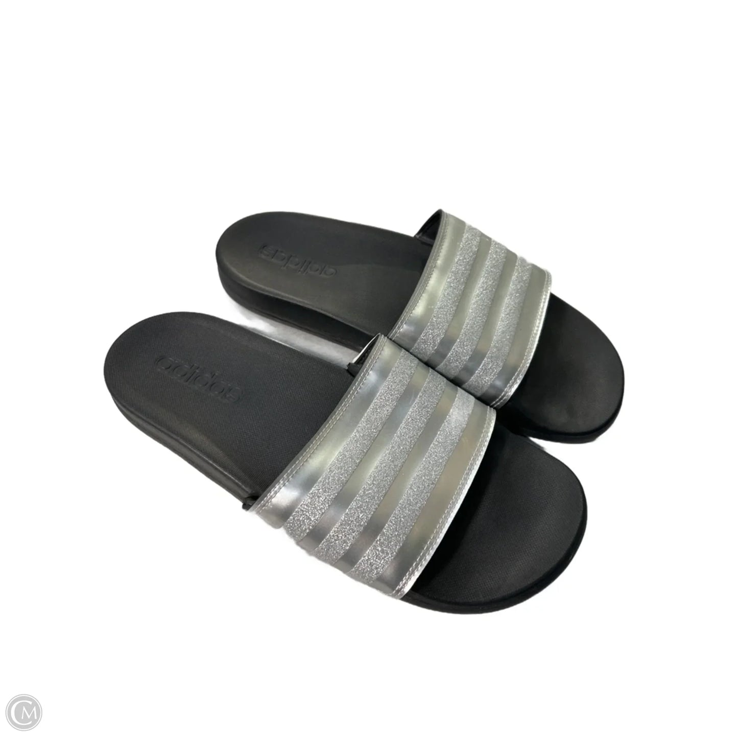 Sandals Flats By Adidas In Silver, Size: 8