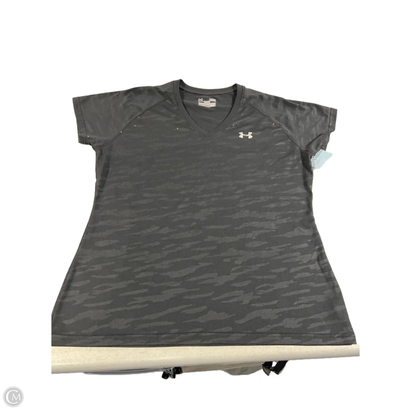 Athletic Top Short Sleeve By Under Armour In Black, Size: L