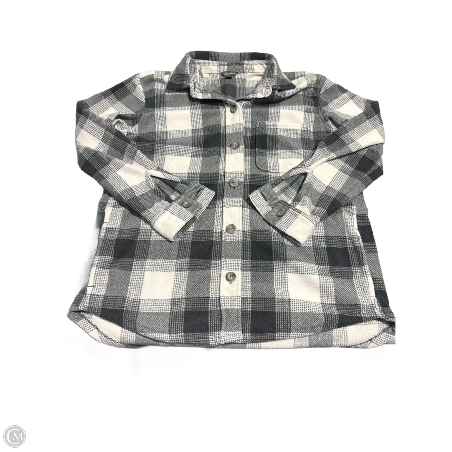 Top Long Sleeve By Eddie Bauer In Plaid Pattern, Size: L