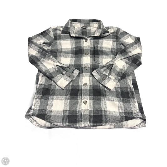 Top Long Sleeve By Eddie Bauer In Plaid Pattern, Size: L