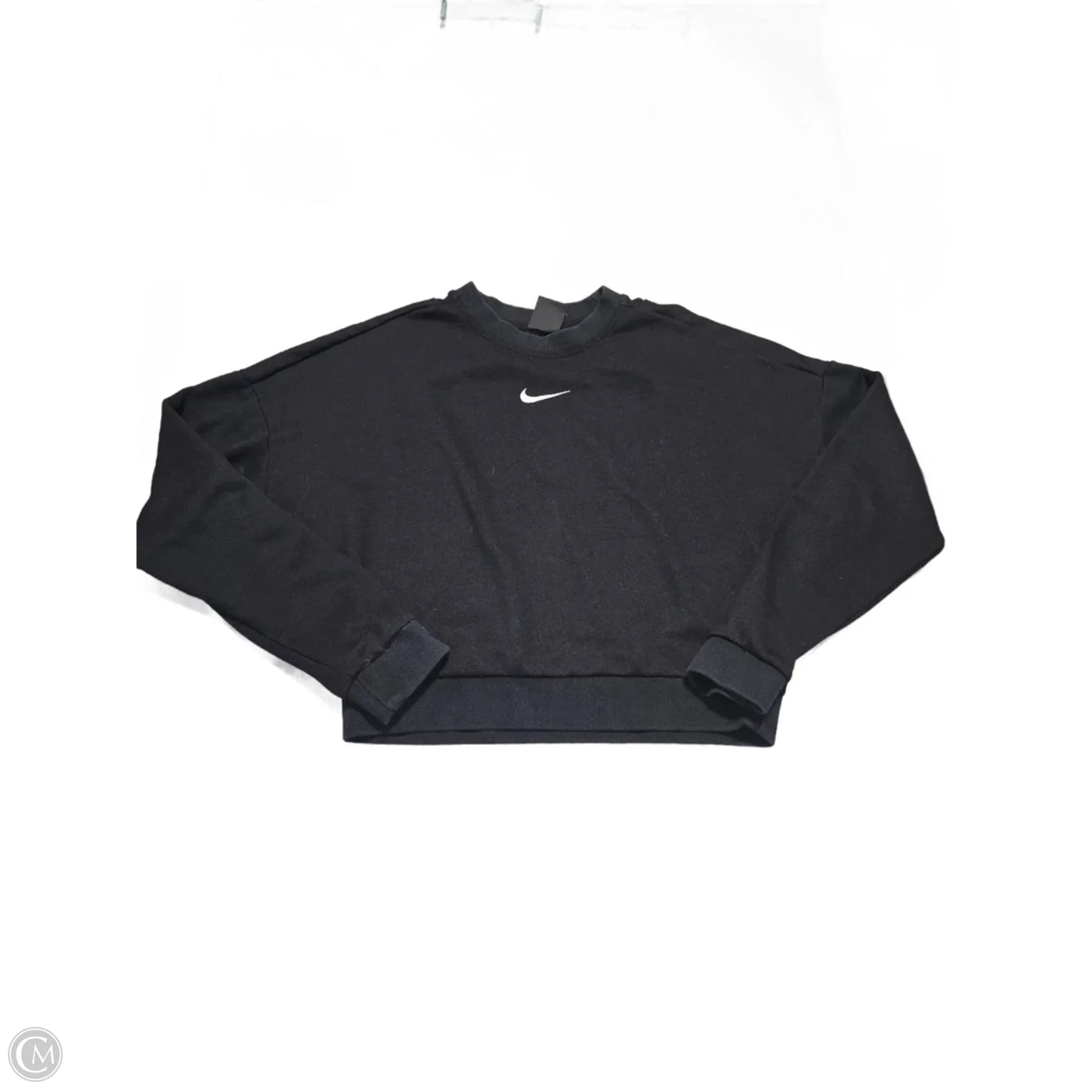 Athletic Top Long Sleeve Crewneck By Nike In Black, Size: M