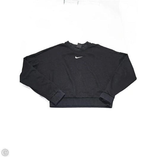 Athletic Top Long Sleeve Crewneck By Nike In Black, Size: M