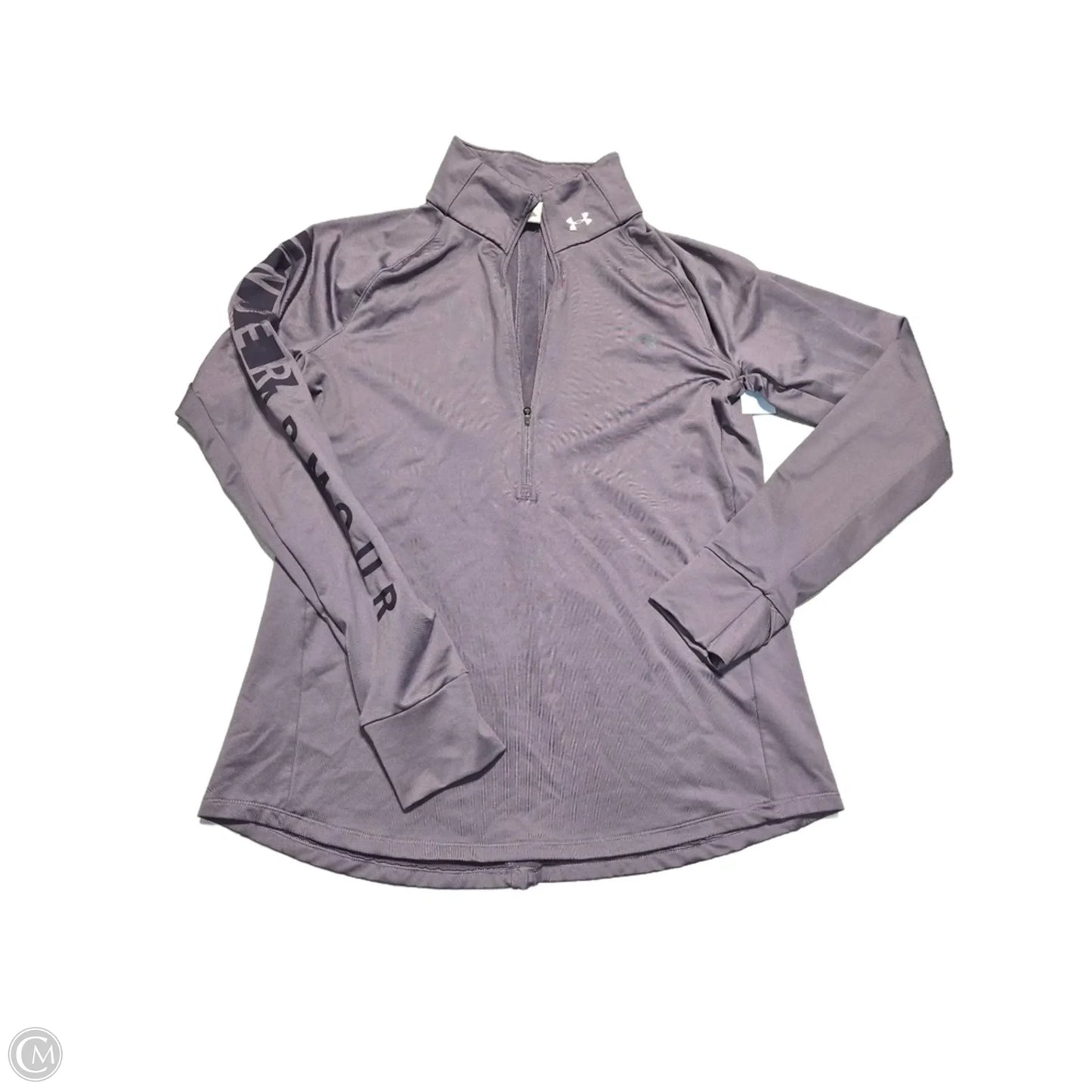 Athletic Top Long Sleeve Collar By Under Armour In Purple, Size: L