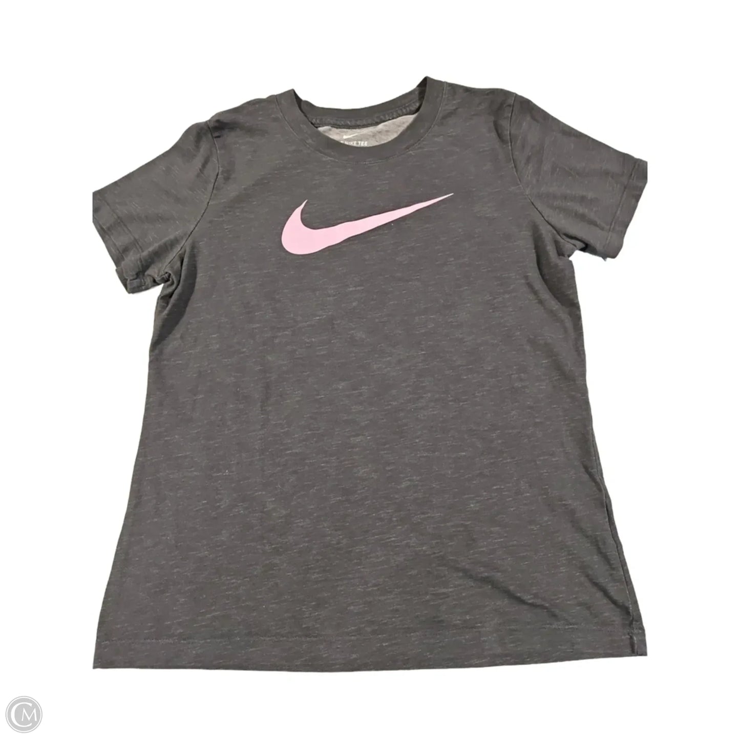 Athletic Top Short Sleeve By Nike In Grey, Size: S