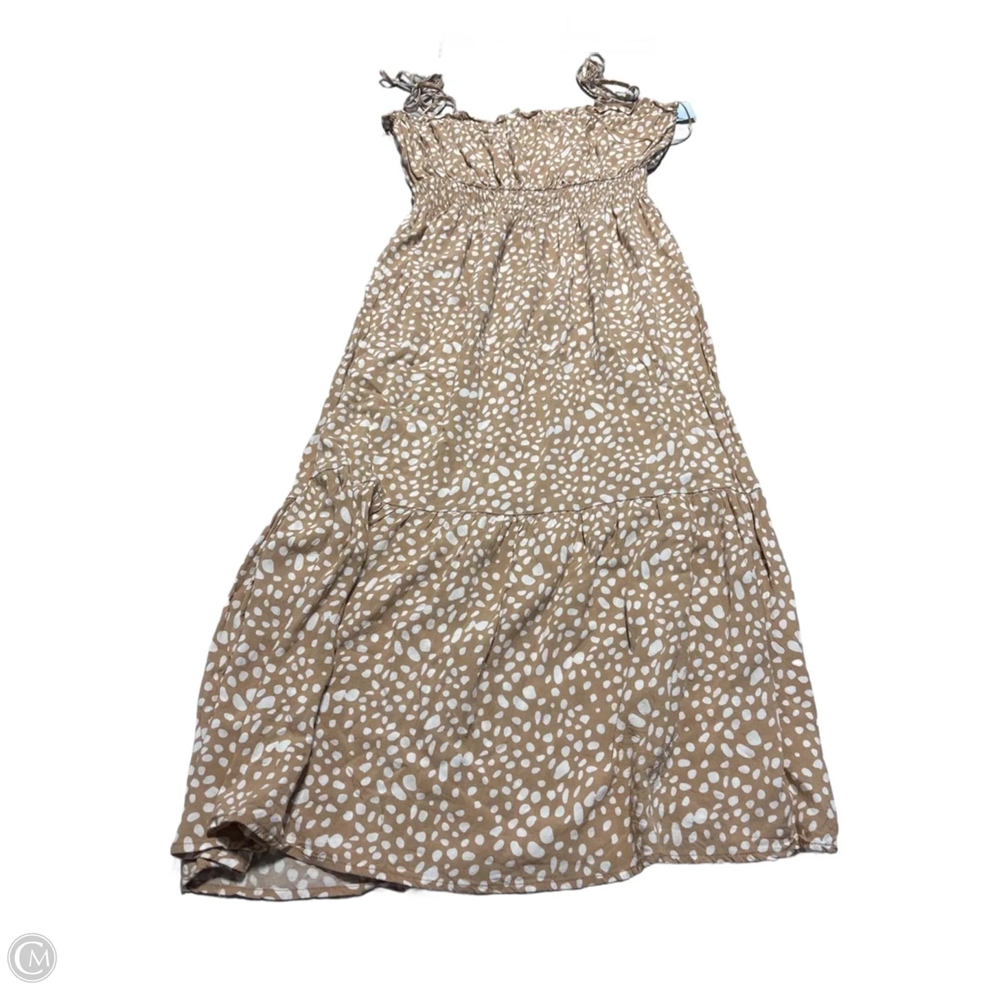 Dress Casual Maxi By Lush In Tan & White, Size: S