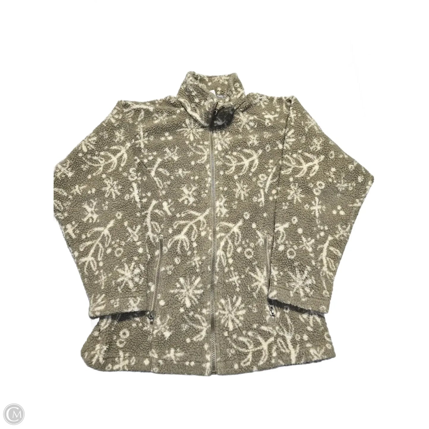 Jacket Fleece By Columbia In Cream & Tan, Size: S