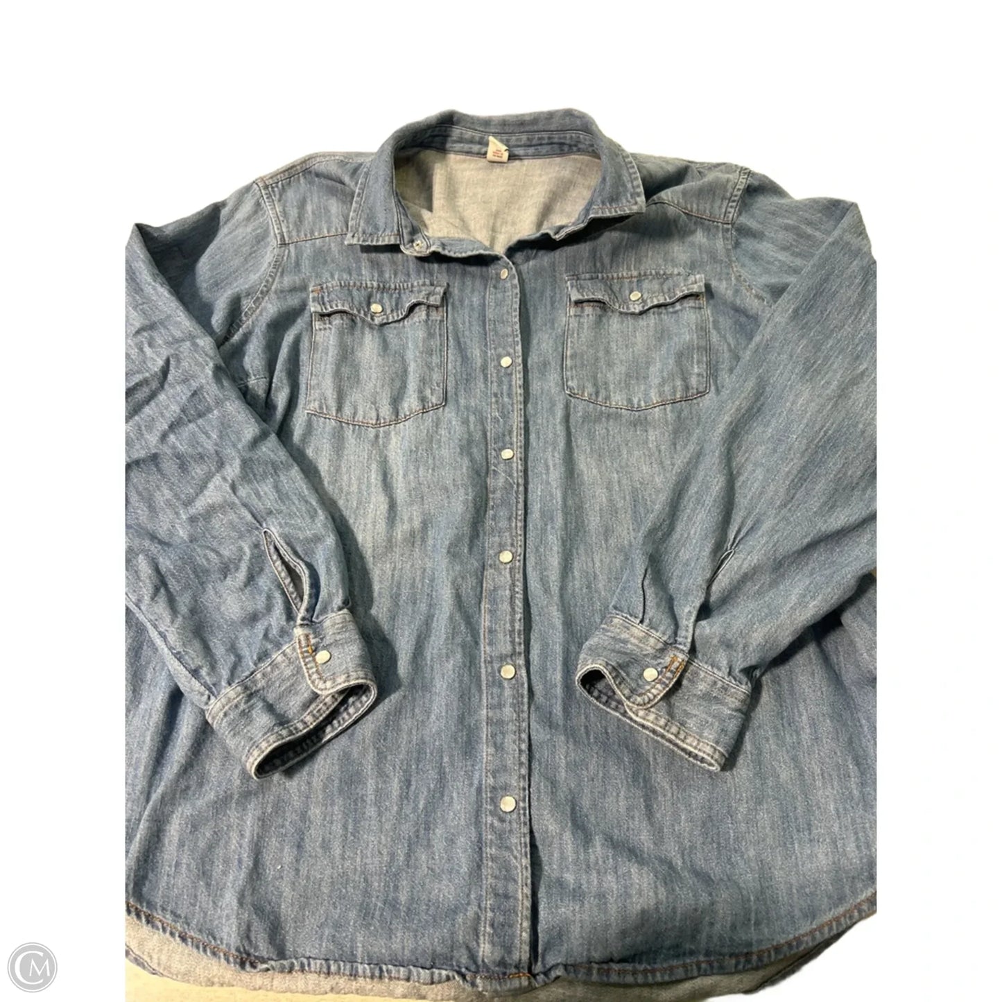 Top Long Sleeve By Old Navy In Blue, Size: Xxl