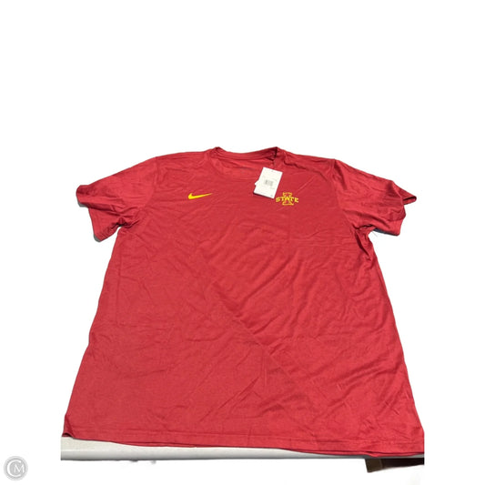Athletic Top Short Sleeve By Nike In Red, Size: Xxl