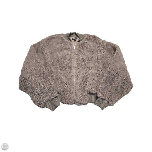 Coat Faux Fur & Sherpa By Express In Brown, Size: M