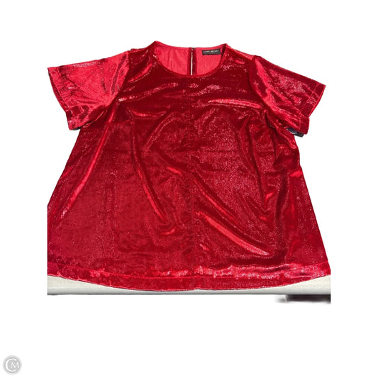 Blouse Short Sleeve By Lane Bryant In Red, Size: Xxl