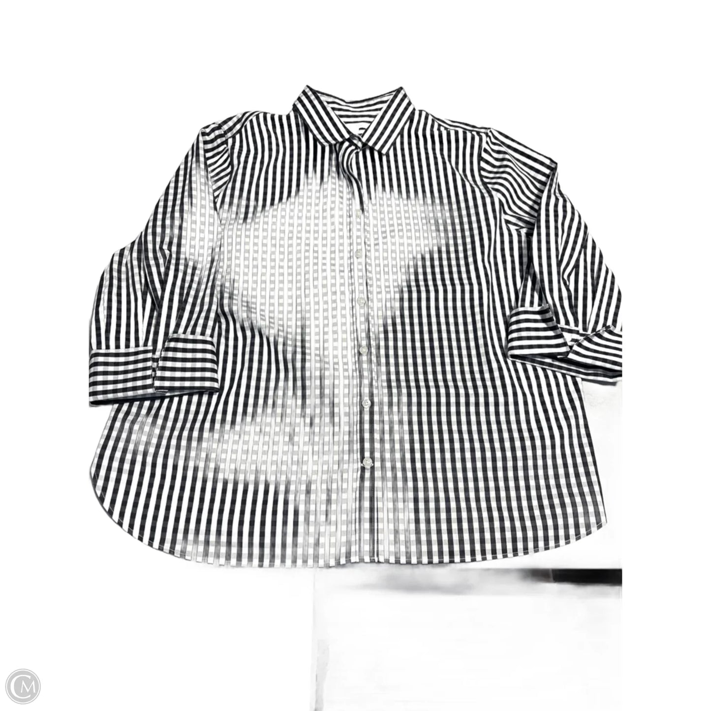 Blouse 3/4 Sleeve By Chicos In Striped Pattern, Size: 1x