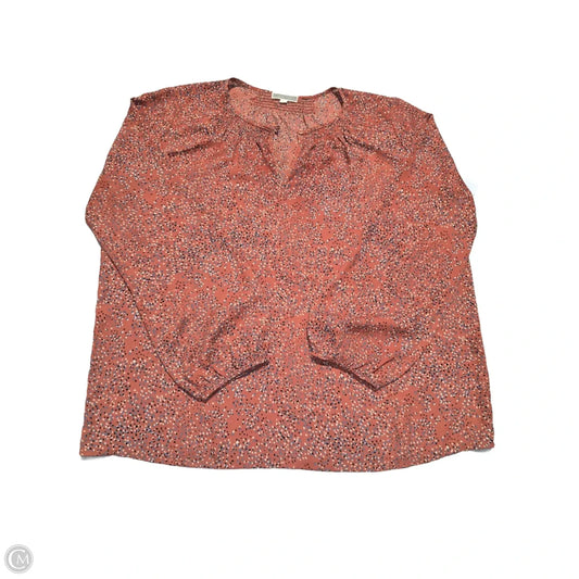 Top Long Sleeve By Pleione In Orange, Size: M