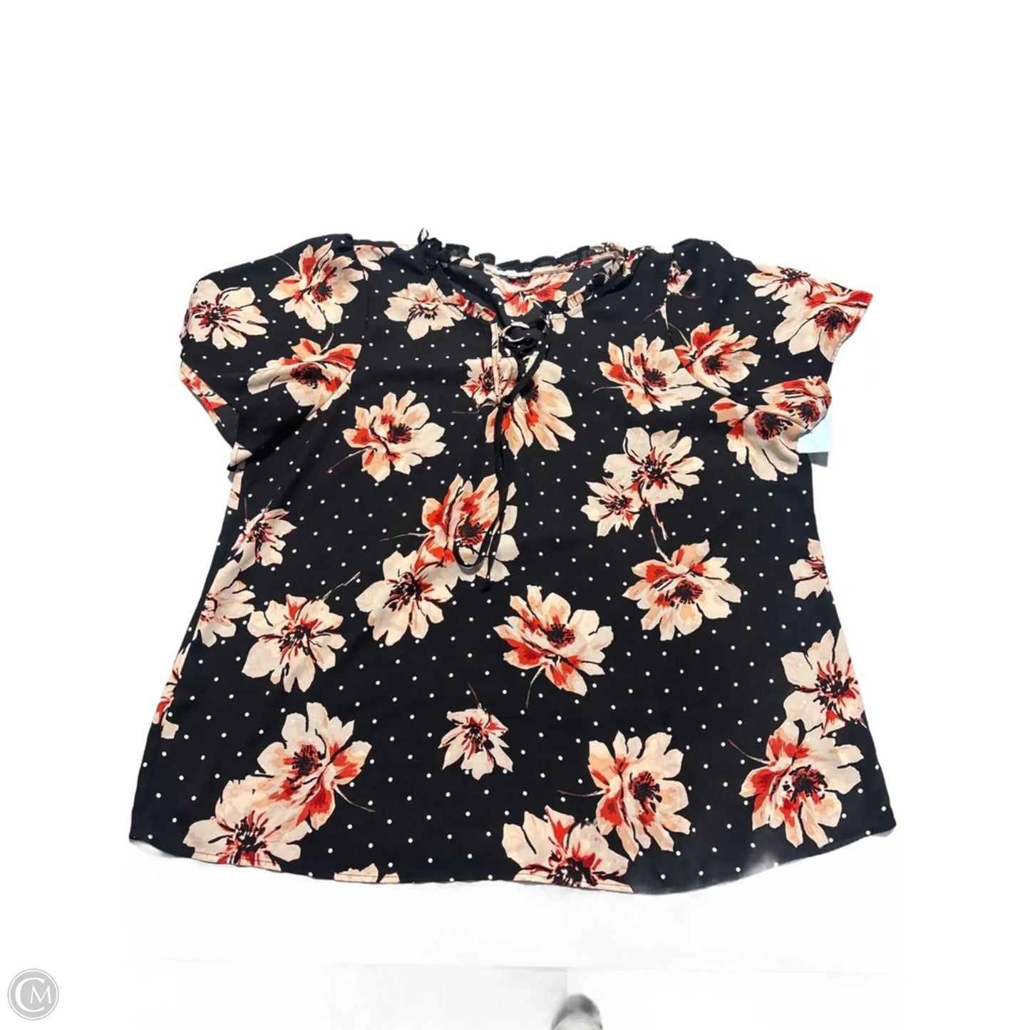 Top Short Sleeve By Maurices In Floral Print, Size: Xxl