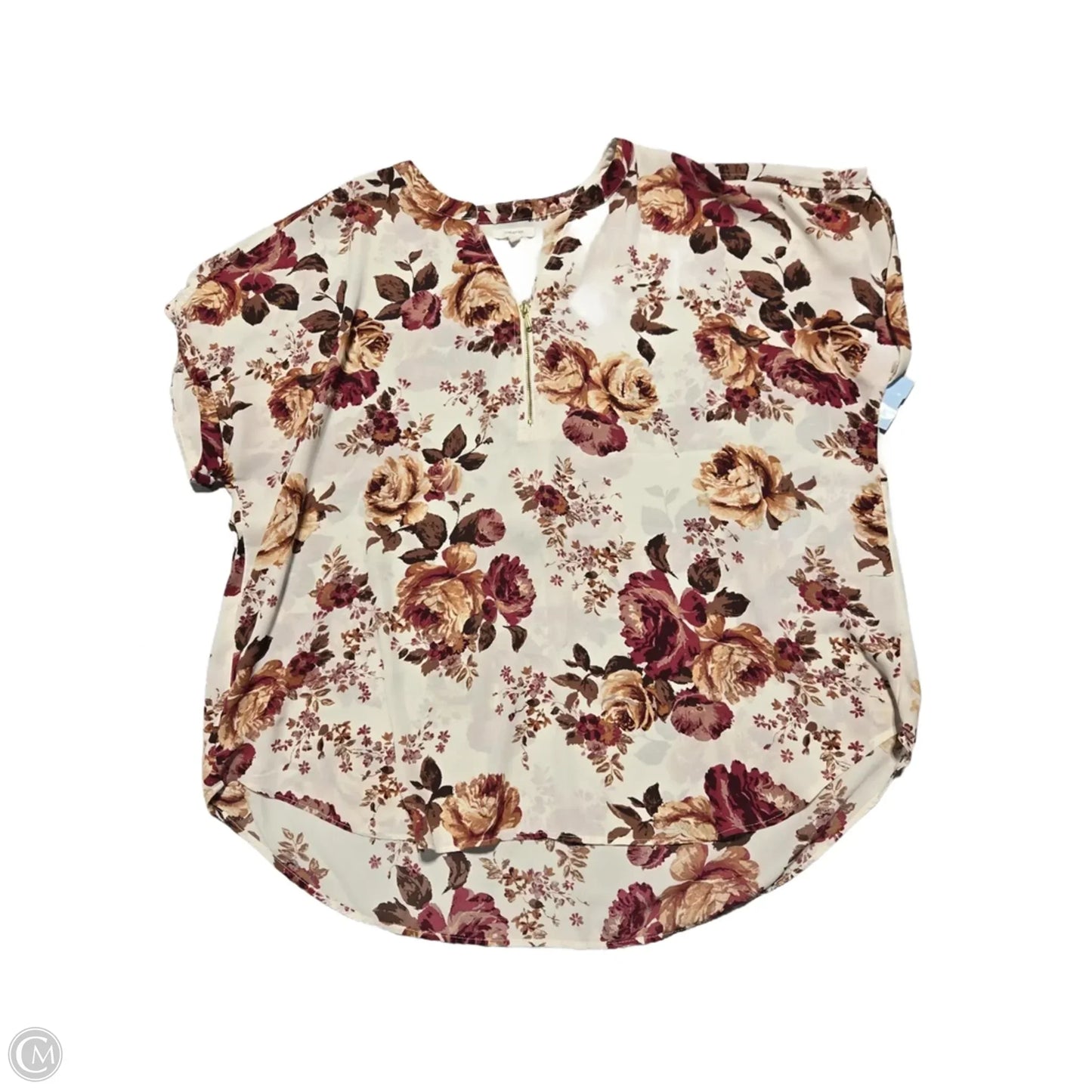 Top Short Sleeve By Maurices In Floral Print, Size: Xxl
