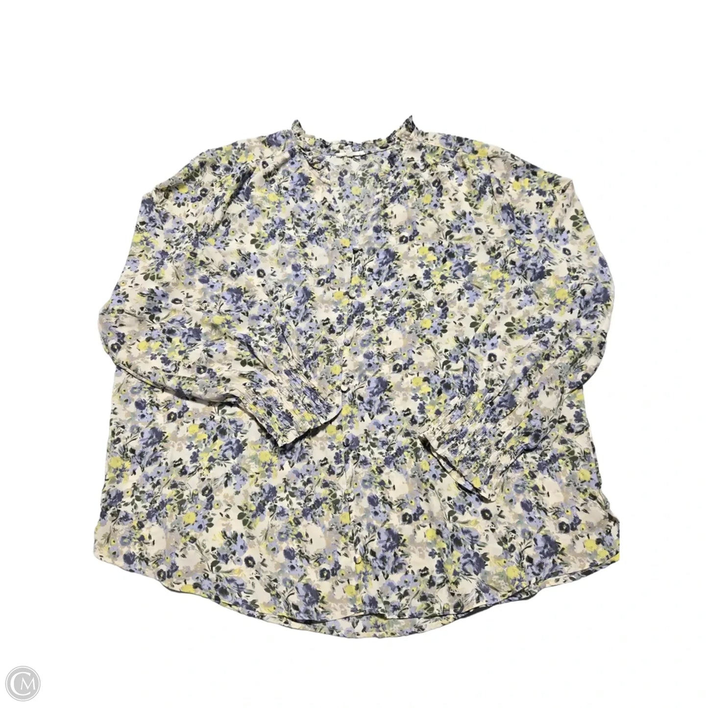 Top Long Sleeve By Maurices In Floral Print, Size: Xxl