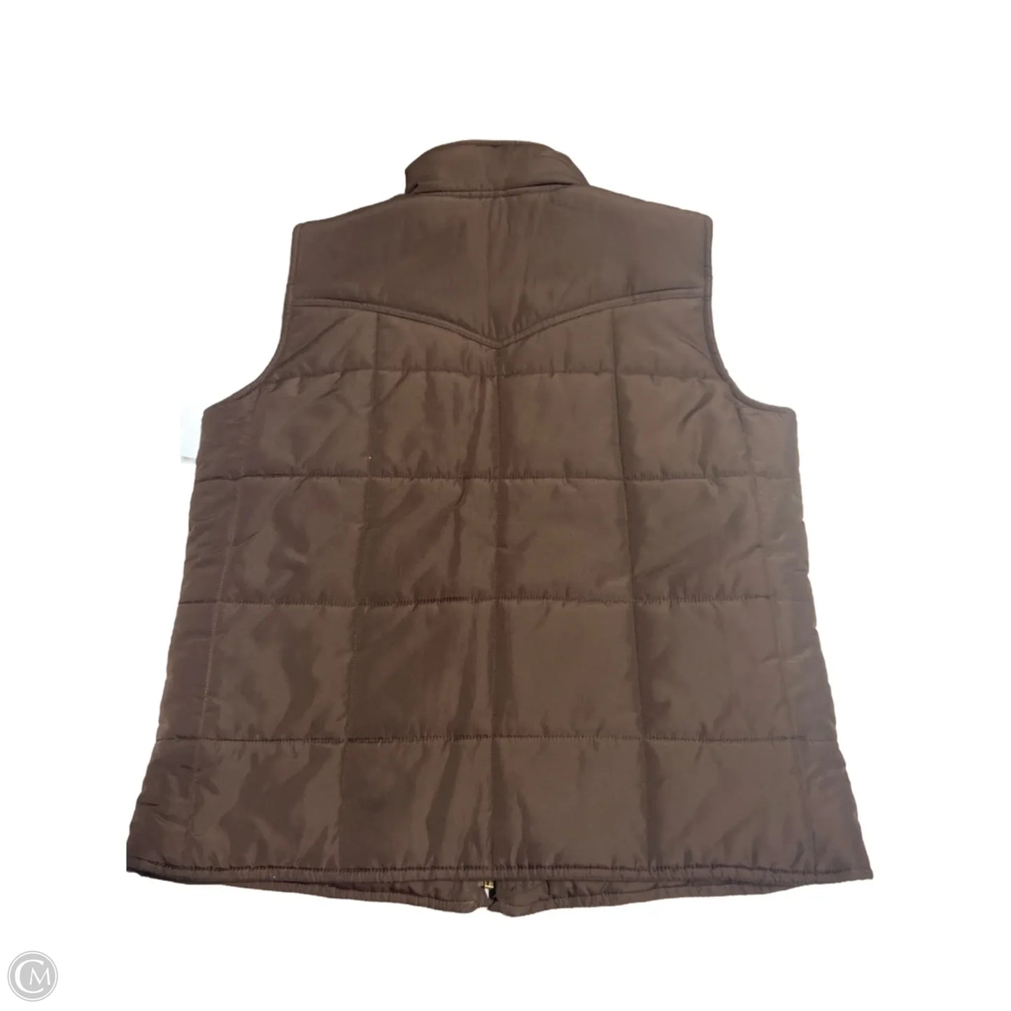 Vest Puffer & Quilted By Chaps In Brown, Size: S