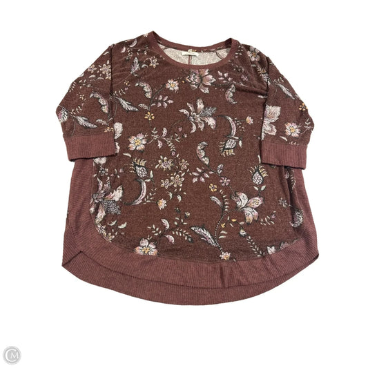 Top Long Sleeve By Maurices In Maroon, Size: L