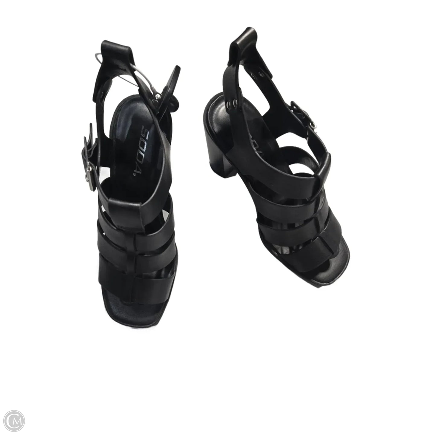 Sandals Heels Block By Soda In Black, Size: 6