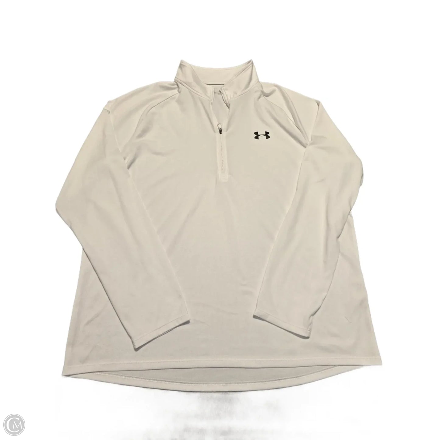 Athletic Top Long Sleeve Collar By Under Armour In White, Size: Xl