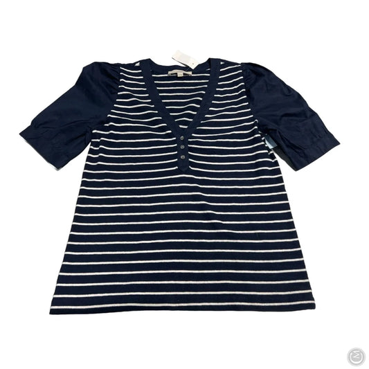 Top Short Sleeve By Loft In Striped Pattern, Size: M