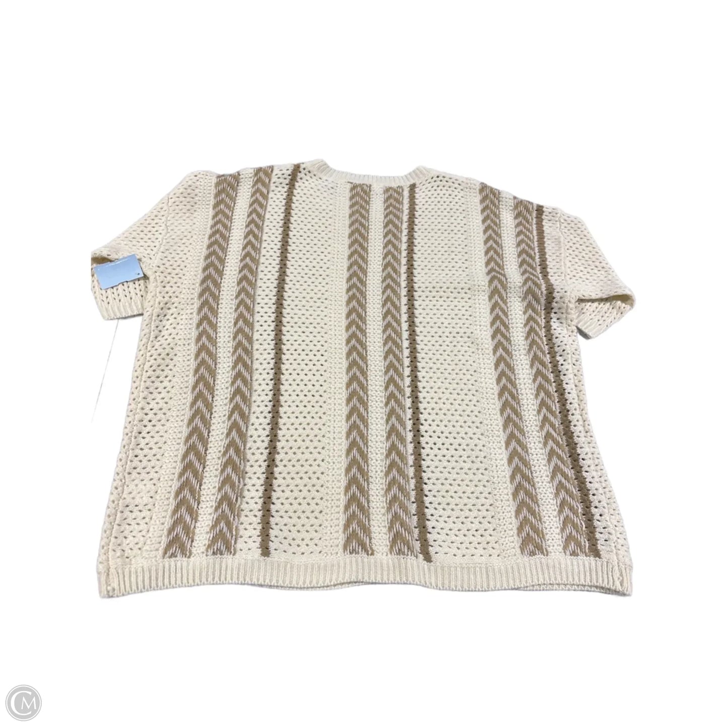 Top Short Sleeve By La Miel In Cream & Tan, Size: M