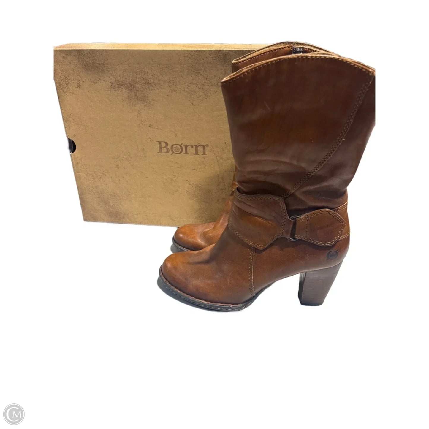 Boots Ankle Heels By Born In Brown, Size: 7.5