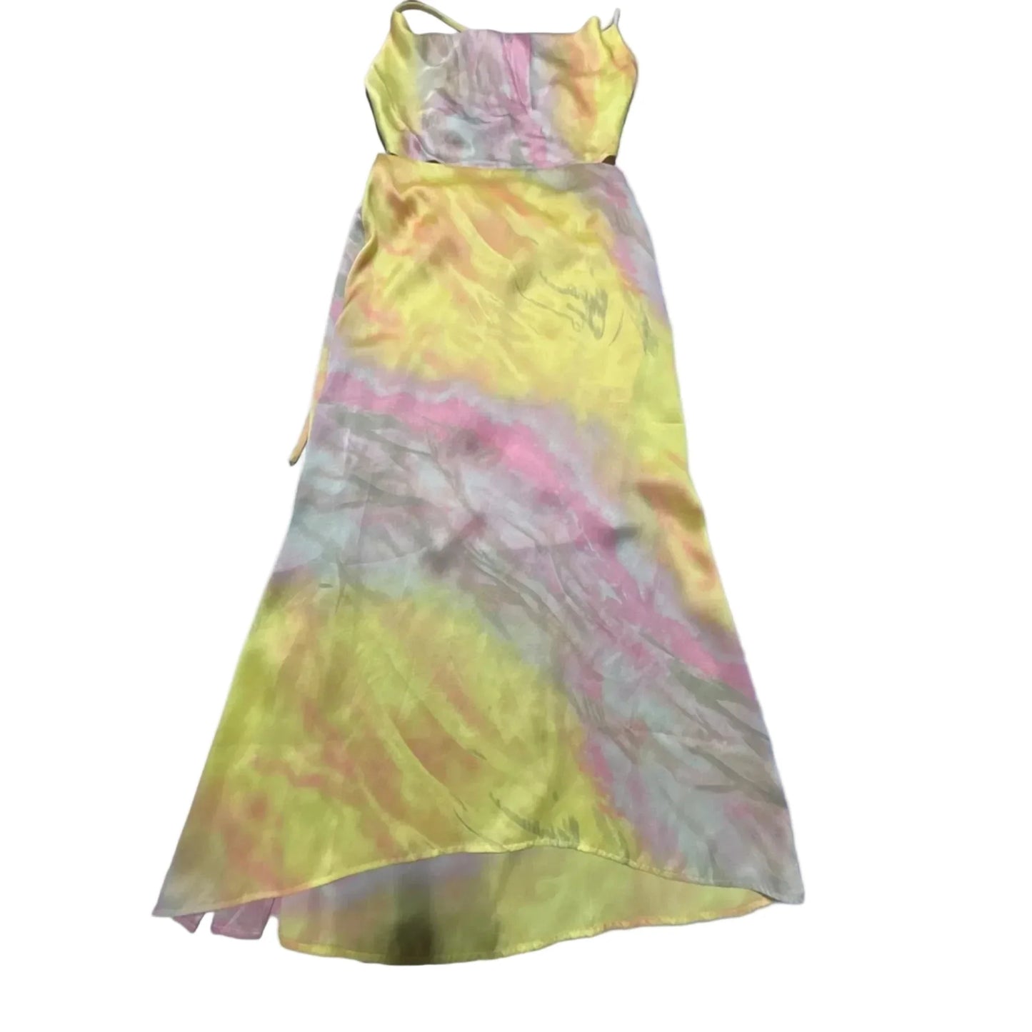 Dress Party Midi By Willow & Root In Pink & Yellow, Size: M