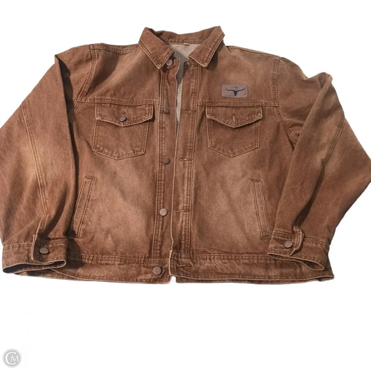 Jacket Denim By Cmc In Brown, Size: Xl