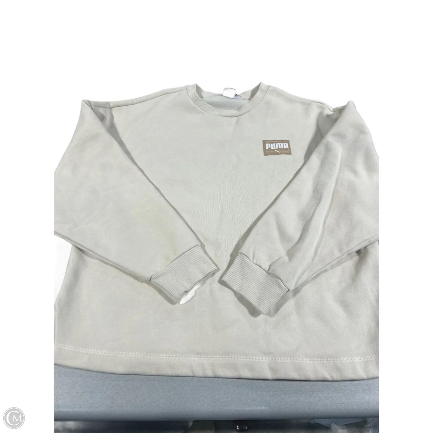 Top Long Sleeve By Puma In Cream, Size: L