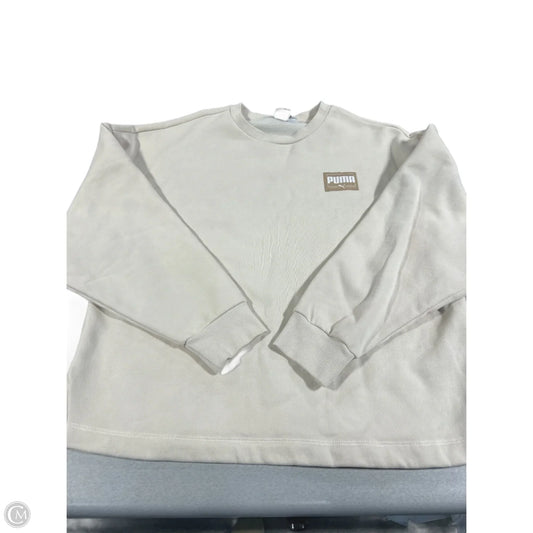 Top Long Sleeve By Puma In Cream, Size: L
