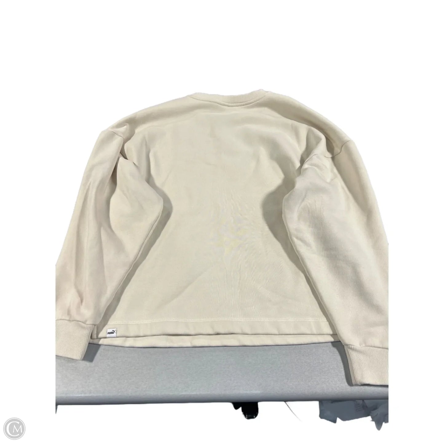 Top Long Sleeve By Puma In Cream, Size: L