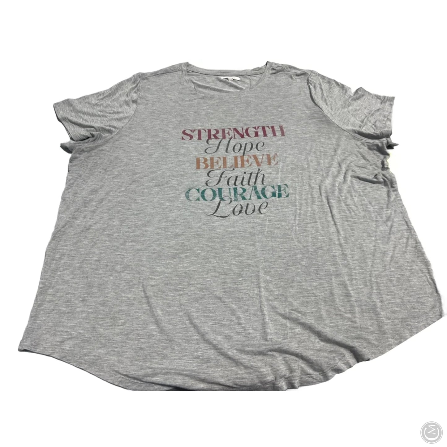 Top Short Sleeve By Maurices In Grey, Size: 2x