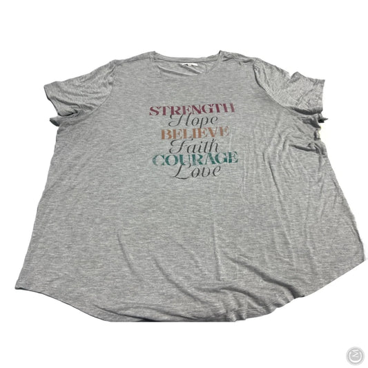 Top Short Sleeve By Maurices In Grey, Size: 2x