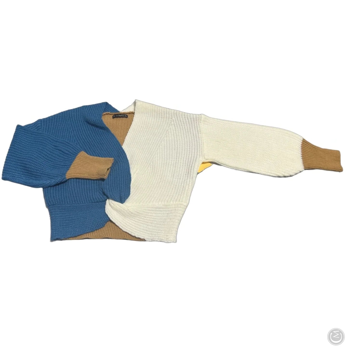 Sweater By Zaful In Blue & Tan, Size: S