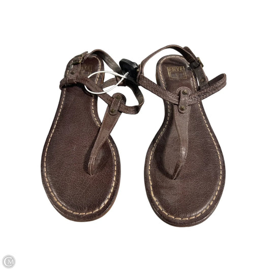 Sandals Designer By Frye In Brown, Size: 8.5