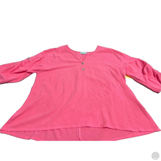 Top 3/4 Sleeve By Cmc In Pink, Size: Xl