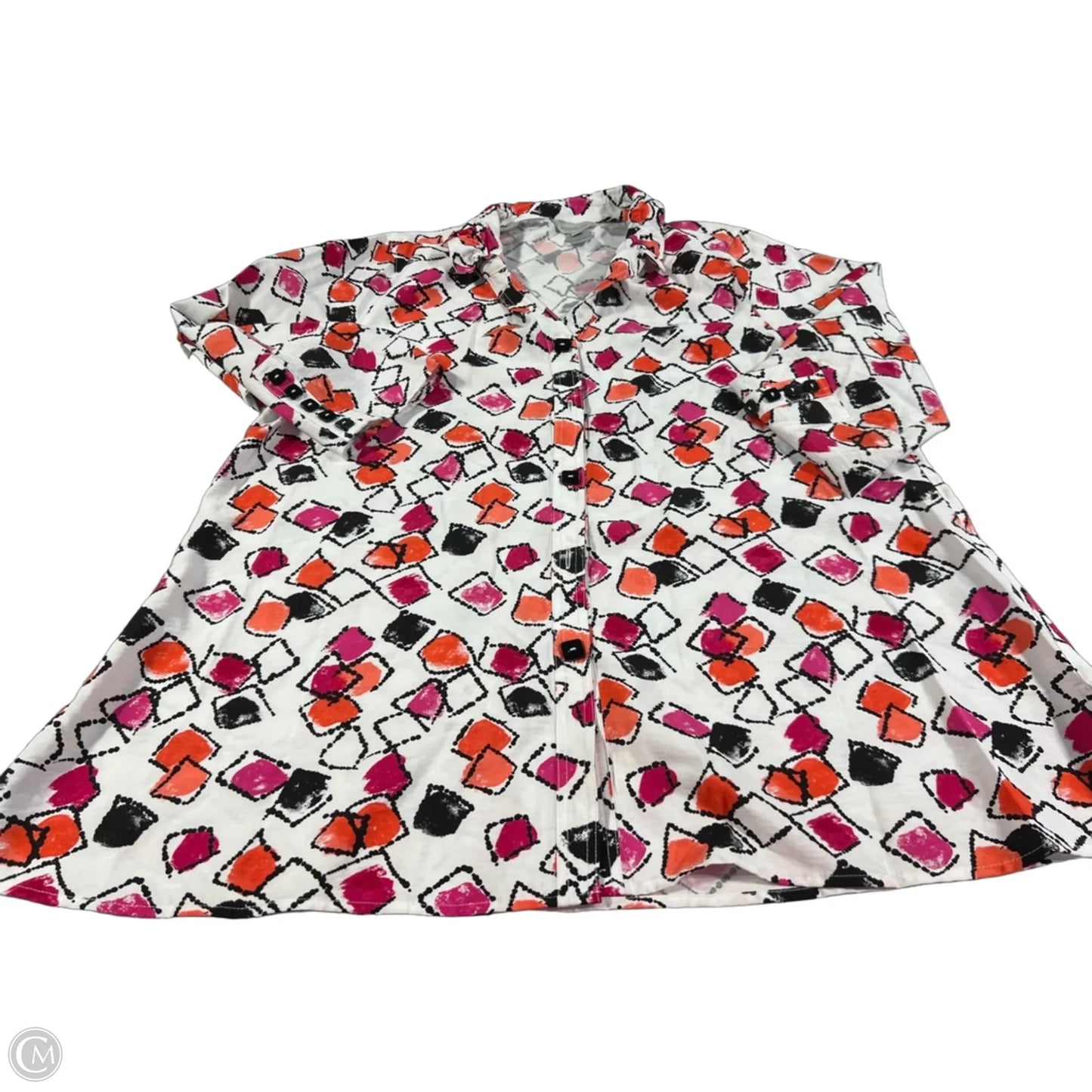 Top Long Sleeve By Multiples In Pink & White, Size: L