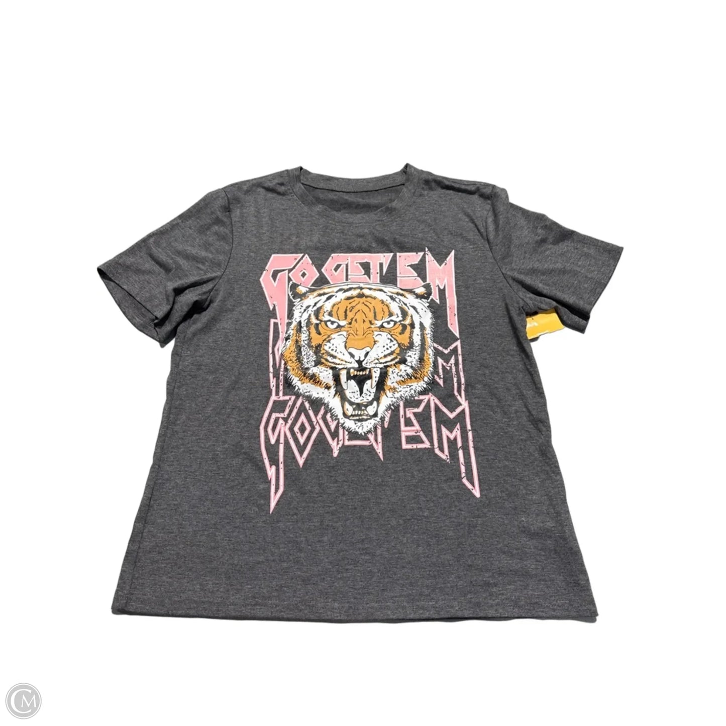 Top Short Sleeve By Cme In Grey, Size: M