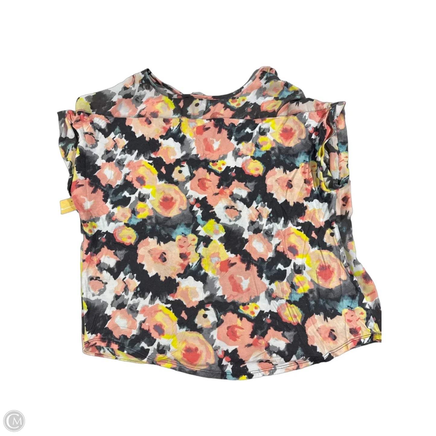 Blouse Short Sleeve By Loft In Pink & Yellow, Size: L