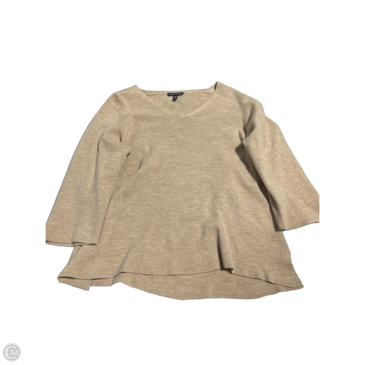 Top 3/4 Sleeve By Eileen Fisher In Tan, Size: L