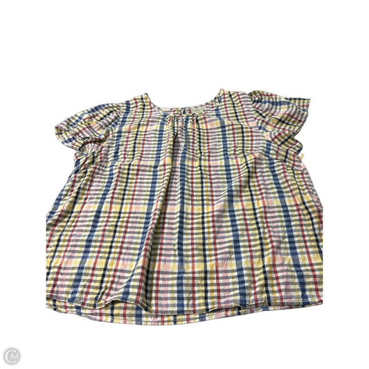 Top Short Sleeve By St Johns Bay In Plaid Pattern, Size: 2x