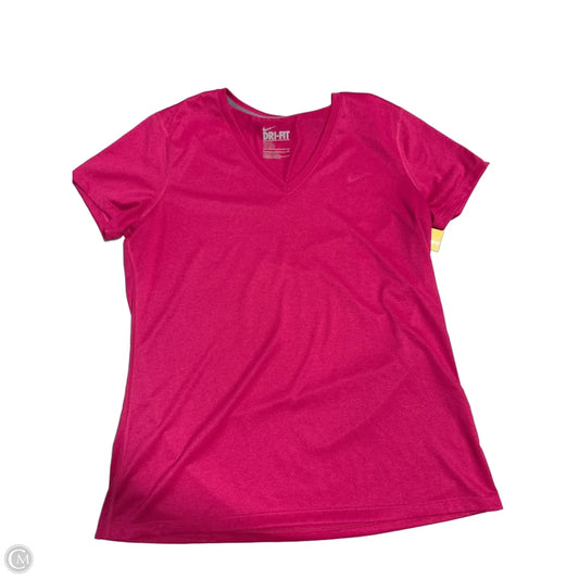 Athletic Top Short Sleeve By Nike In Pink, Size: Xl