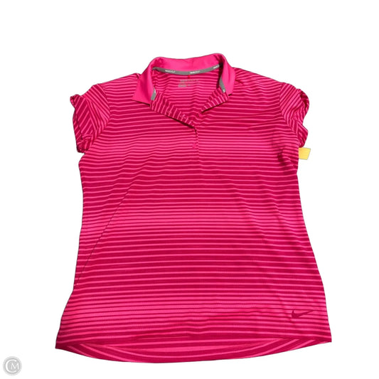 Athletic Top Short Sleeve By Nike In Pink & Purple, Size: Xl