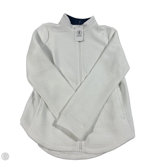 Athletic Top Long Sleeve Collar By Izod In White, Size: M