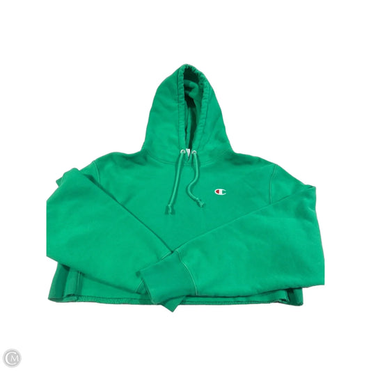 Sweatshirt Hoodie By Champion In Green, Size: M